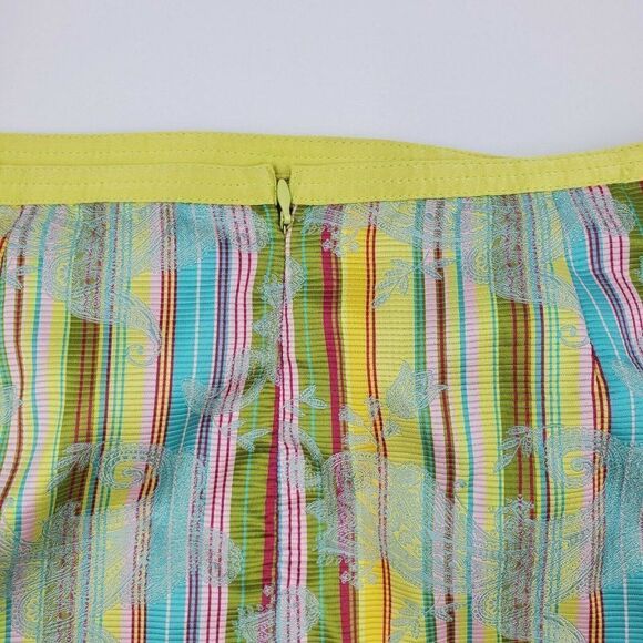 Cynthia Cynthia Steffe Skirt Size 10 Yellow Stripe - Picture 5 of 11